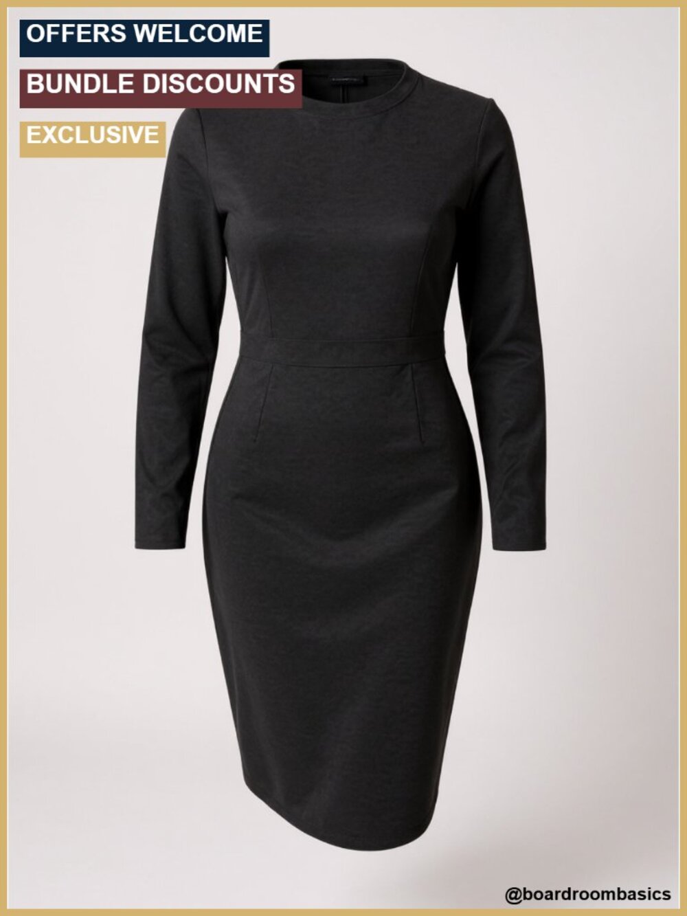 Premium Nylon Ponte Stretch High Waist Pencil Suit Skirt Below Knee